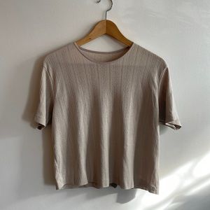 90s handmade vintage pointelle fabric boxy cut tee small